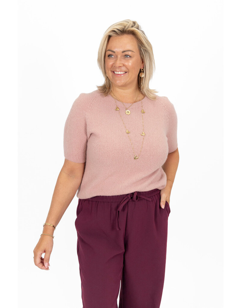 21Jewelz Effen basic truitje met korte mouw - roze