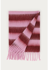 My Jewellery My Jewellery - Roze sjaal met burgundy strepen en franjes