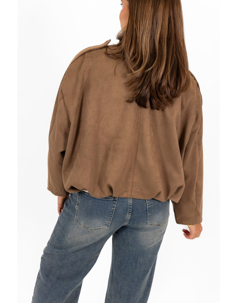 21Jewelz Trendy suede jasje - taupe