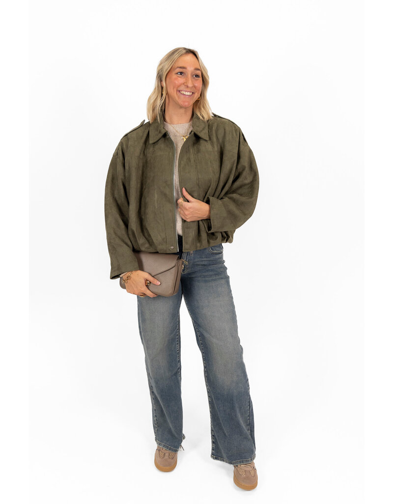 21Jewelz Trendy suede jasje - groen