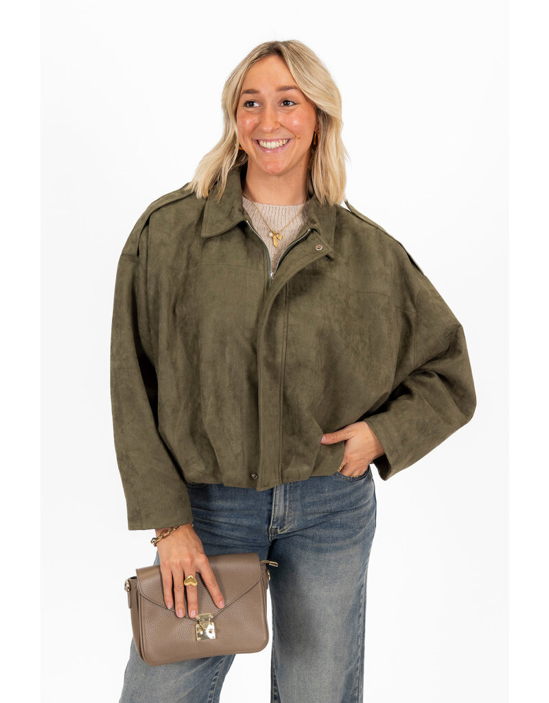 21Jewelz Trendy suede jasje - groen
