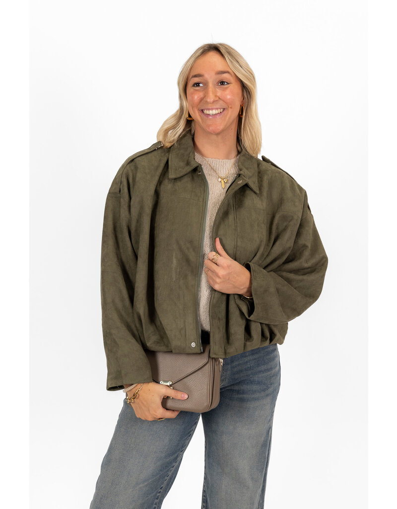 21Jewelz Trendy suede jasje - groen