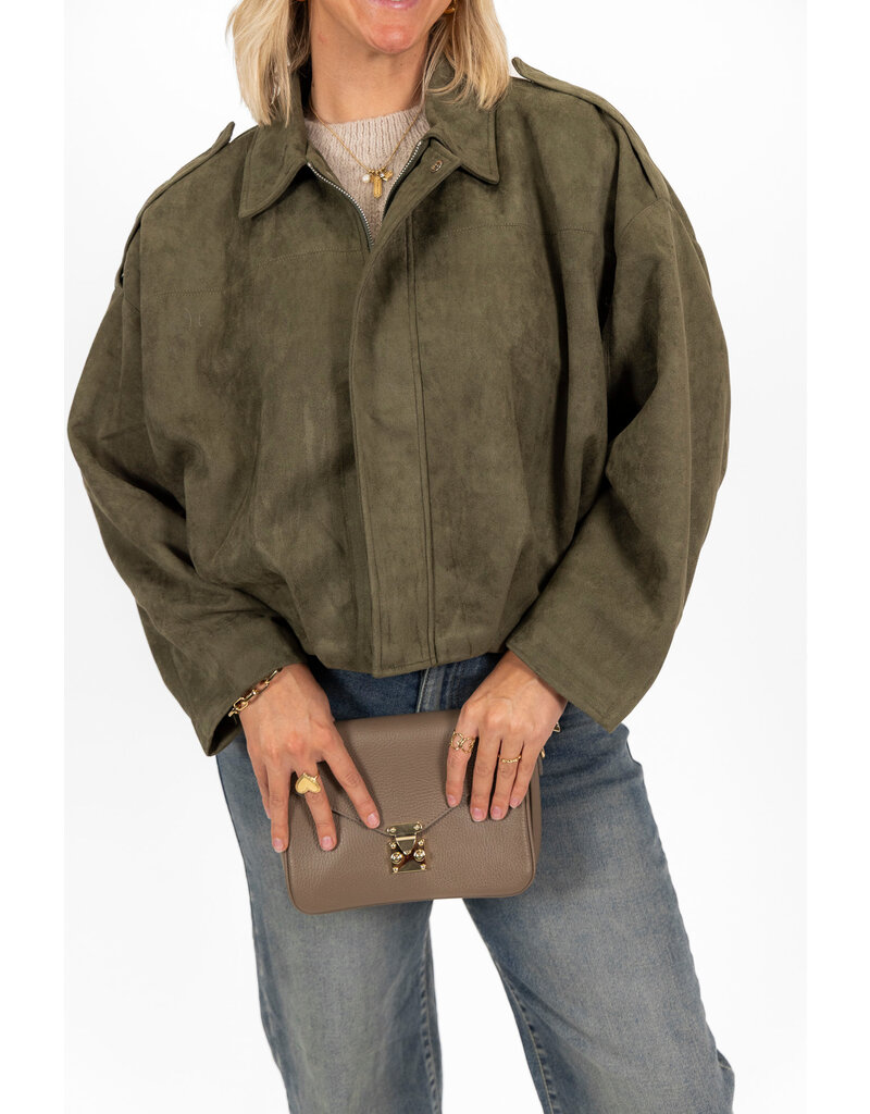 21Jewelz Trendy suede jasje - groen