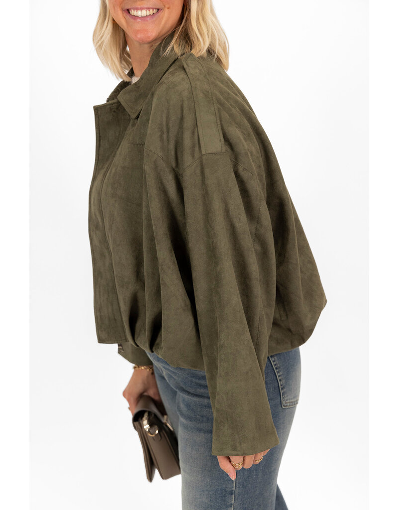 21Jewelz Trendy suede jasje - groen
