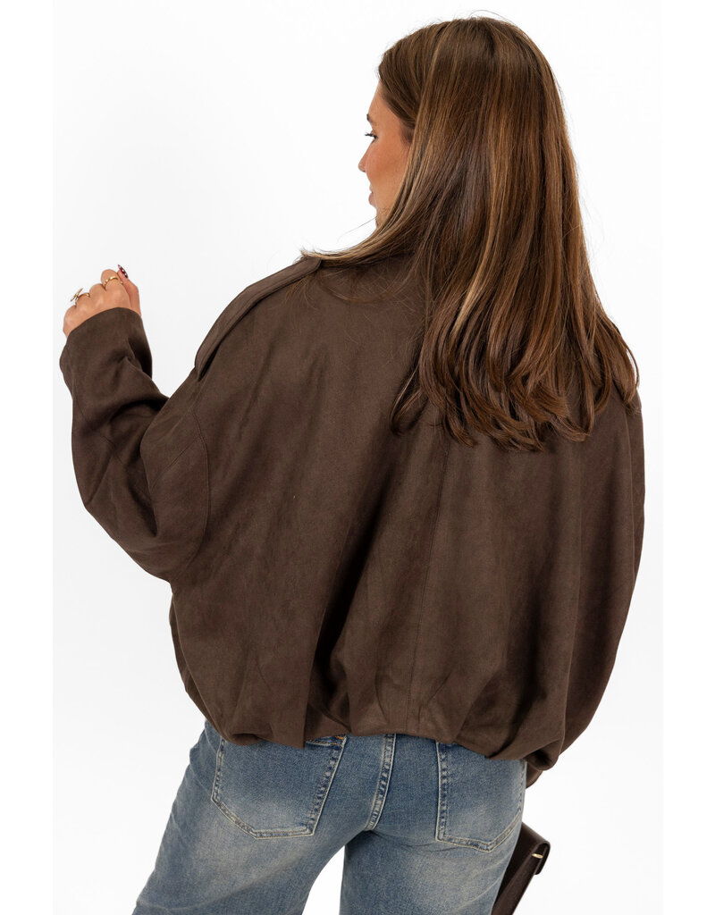 21Jewelz Trendy suede jasje - bruin