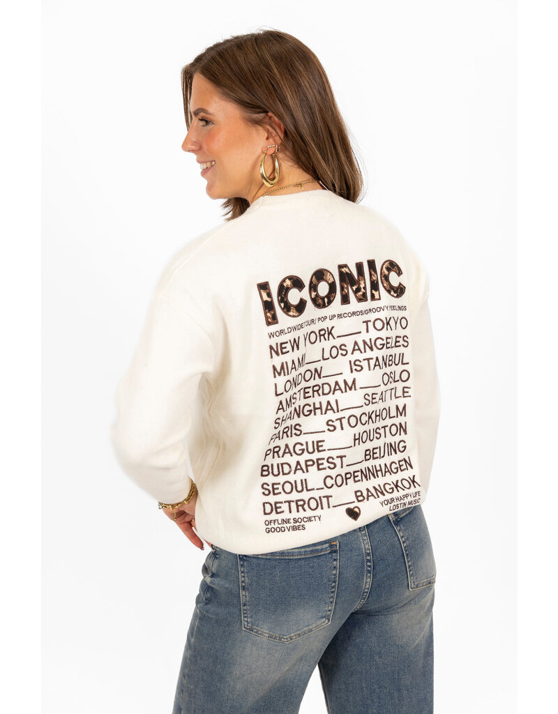 21Jewelz Sweater Iconic - ecru/panterprint