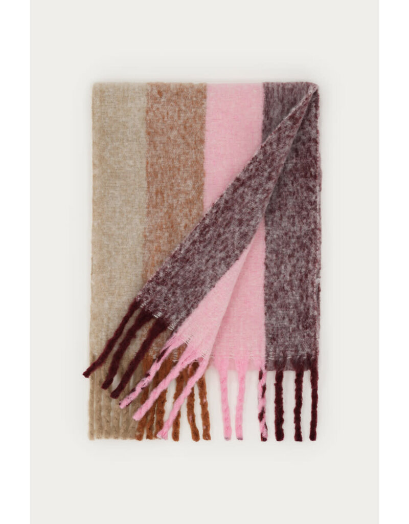 My Jewellery My Jewellery - Roze & burgundy gestreepte sjaal