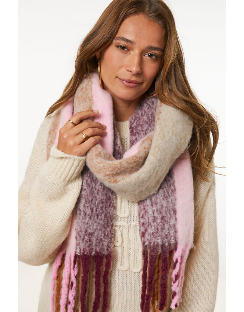 My Jewellery My Jewellery - Roze & burgundy gestreepte sjaal