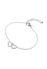 Go Dutch Label D&E - Double Heart Bracelet  - zilver