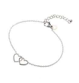 Go Dutch Label D&E - Double Heart Bracelet  - zilver