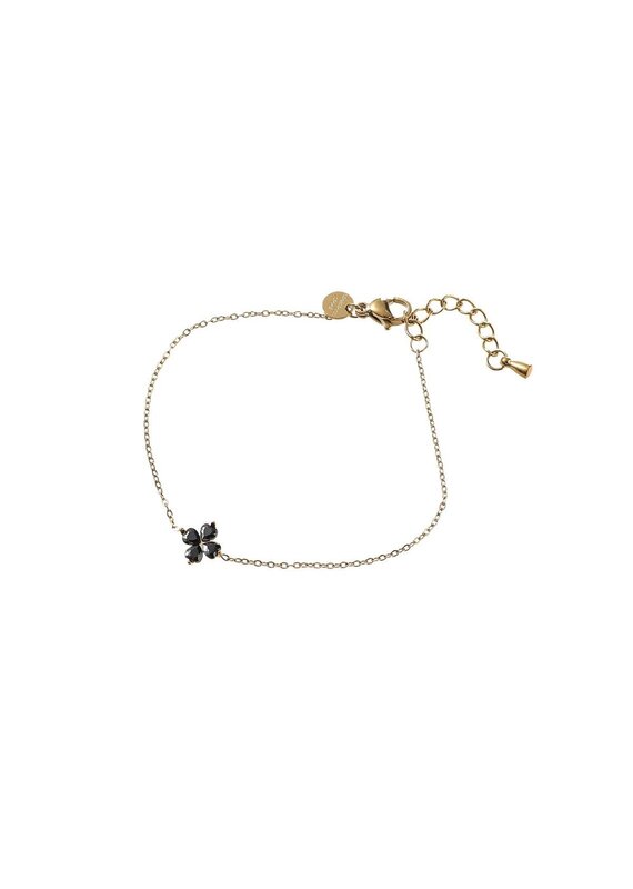 Go Dutch Label D&E - Stone Clover Bracelet - goud
