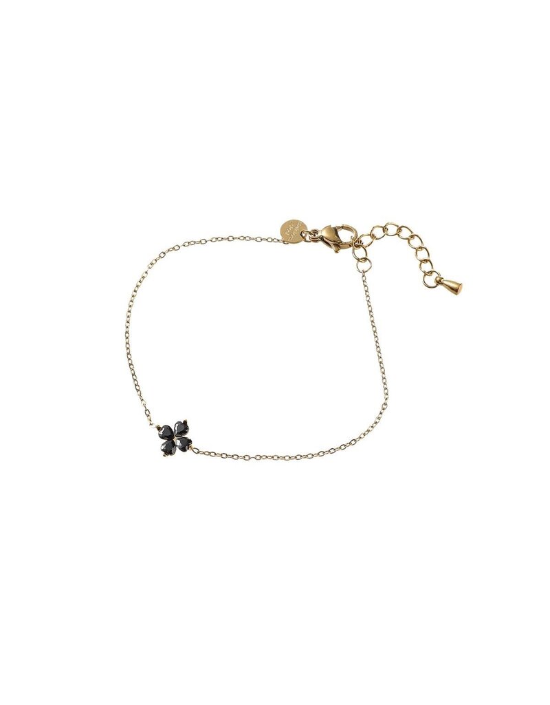 Go Dutch Label D&E - Stone Clover Bracelet - goud