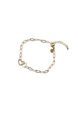Go Dutch Label D&E - Linked Hearts Bracelet - goud