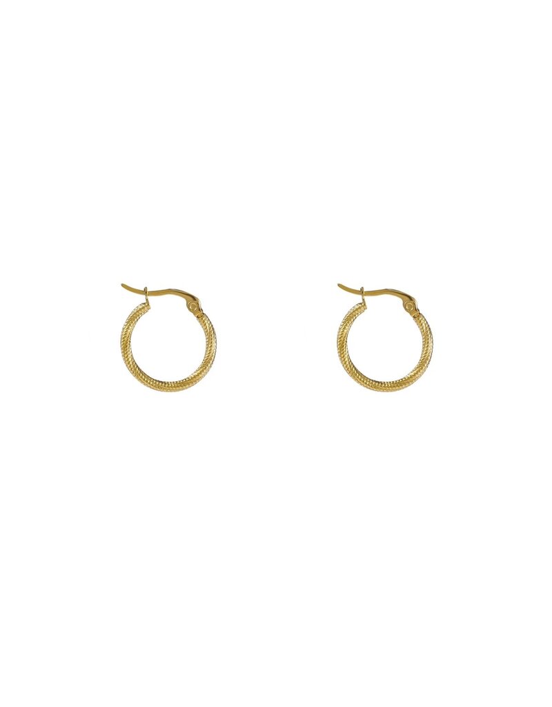 Go Dutch Label D&E - Fine Twist Hoop 20mm - goud