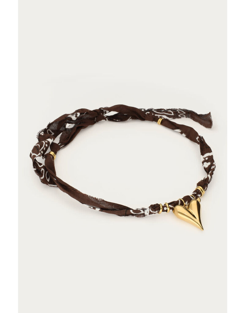My Jewellery MyJewellery - Bruine bandana ketting met hartje - €19,99