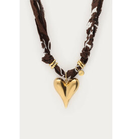 My Jewellery MyJewellery - Bruine bandana ketting met hartje