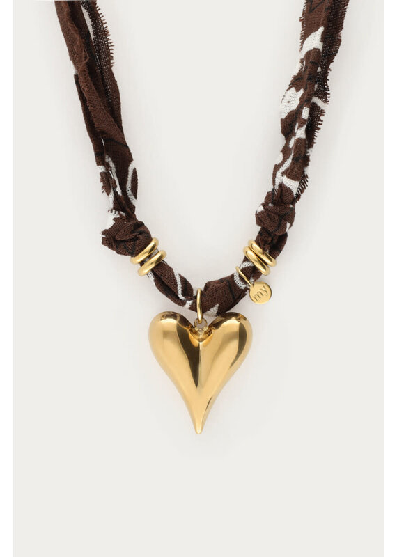My Jewellery MyJewellery - Bruine bandana ketting met hartje