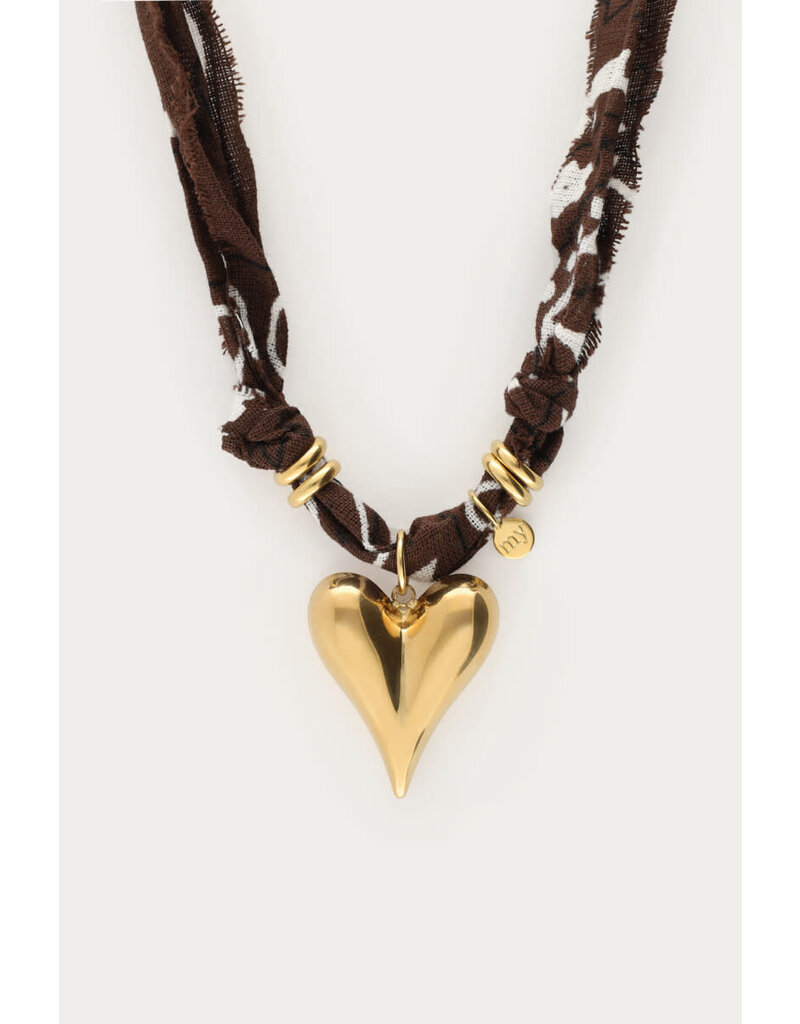 My Jewellery MyJewellery - Bruine bandana ketting met hartje - €19,99