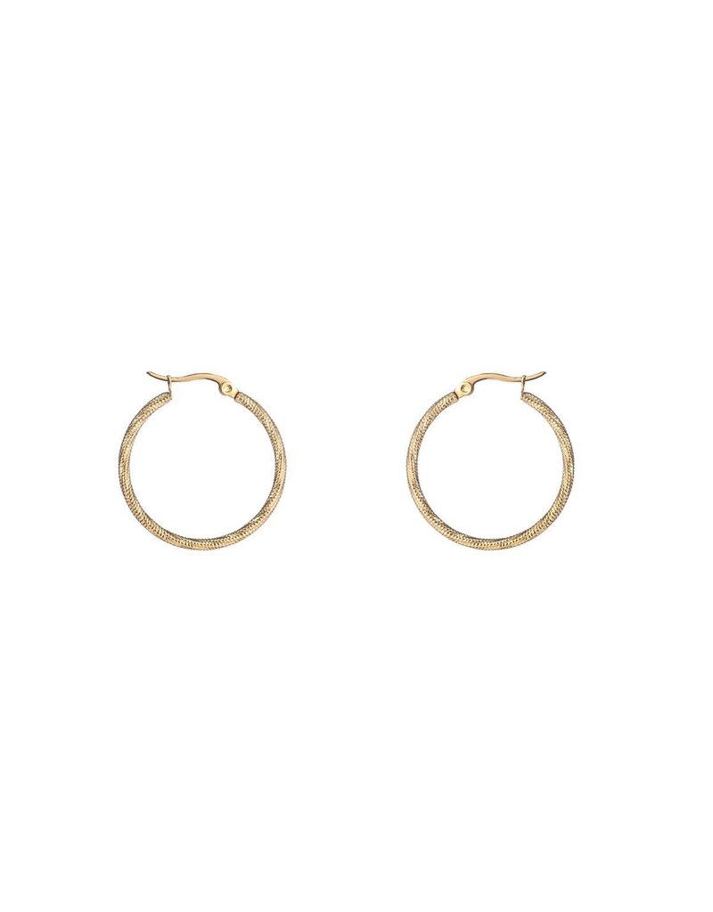 Go Dutch Label D&E - Fine Twist Hoop 30mm - goud