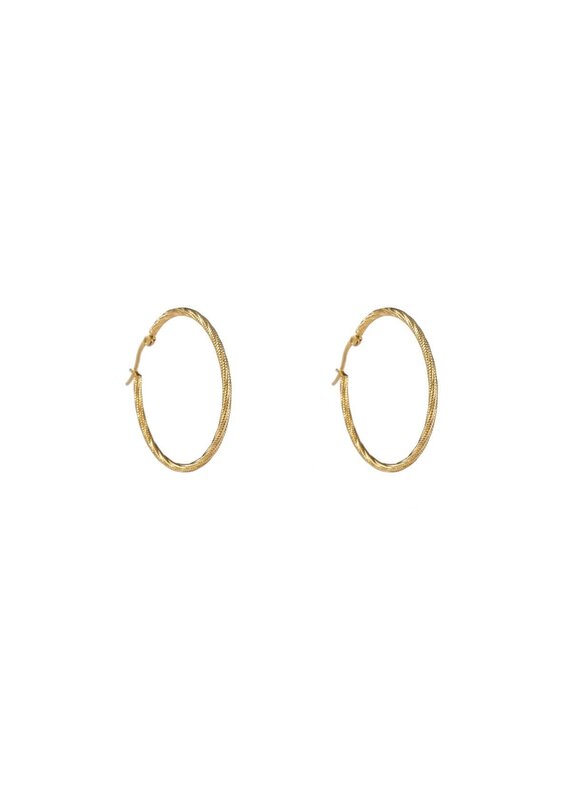 Go Dutch Label D&E - Fine Twist Hoop 40mm - goud