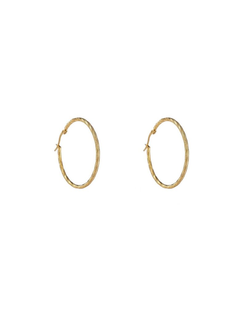 Go Dutch Label D&E - Fine Twist Hoop 40mm - goud