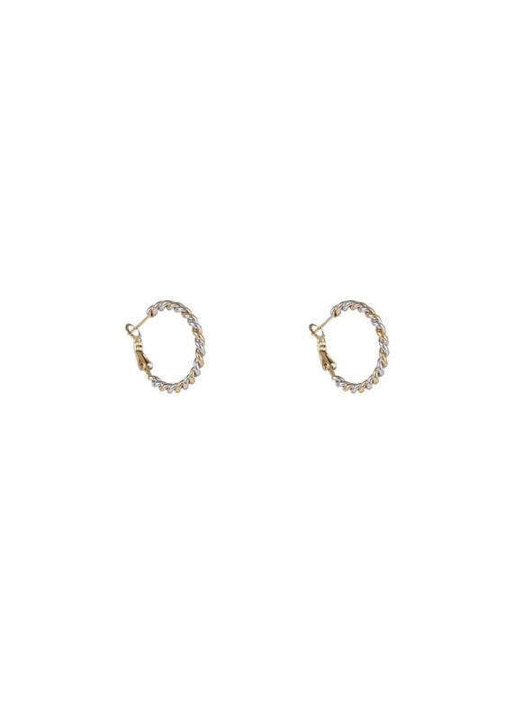 Go Dutch Label D&E - Twisted Hoop 2tone - goud
