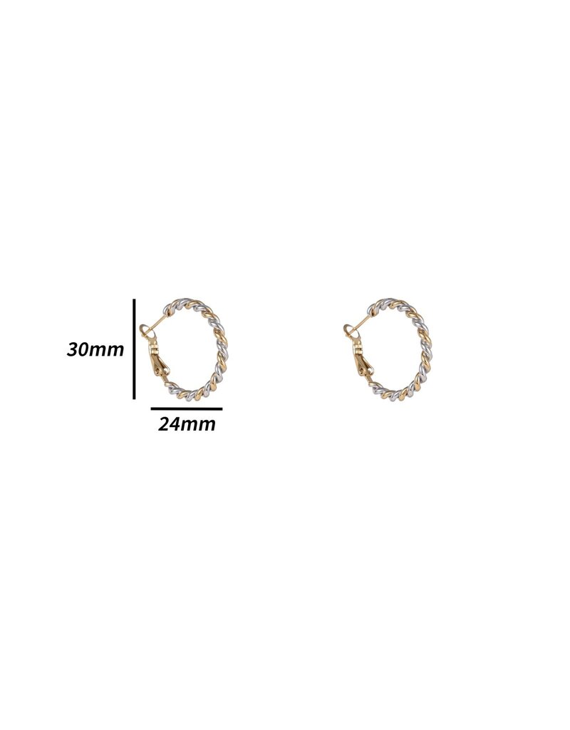 Go Dutch Label D&E - Twisted Hoop 2tone - goud
