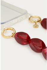 My Jewellery MyJewellery - Burgundy telefoonkoord met statement kralen - €25.99