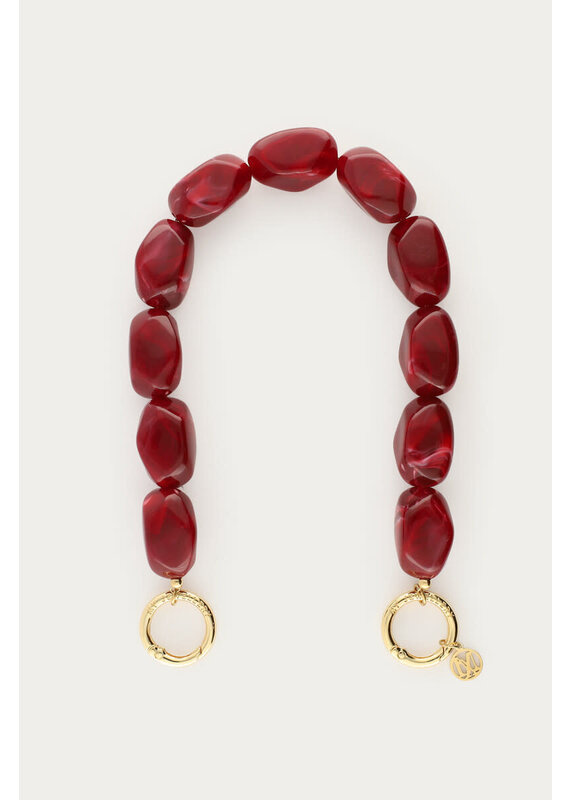 My Jewellery MyJewellery - Burgundy telefoonkoord met statement kralen - €25.99