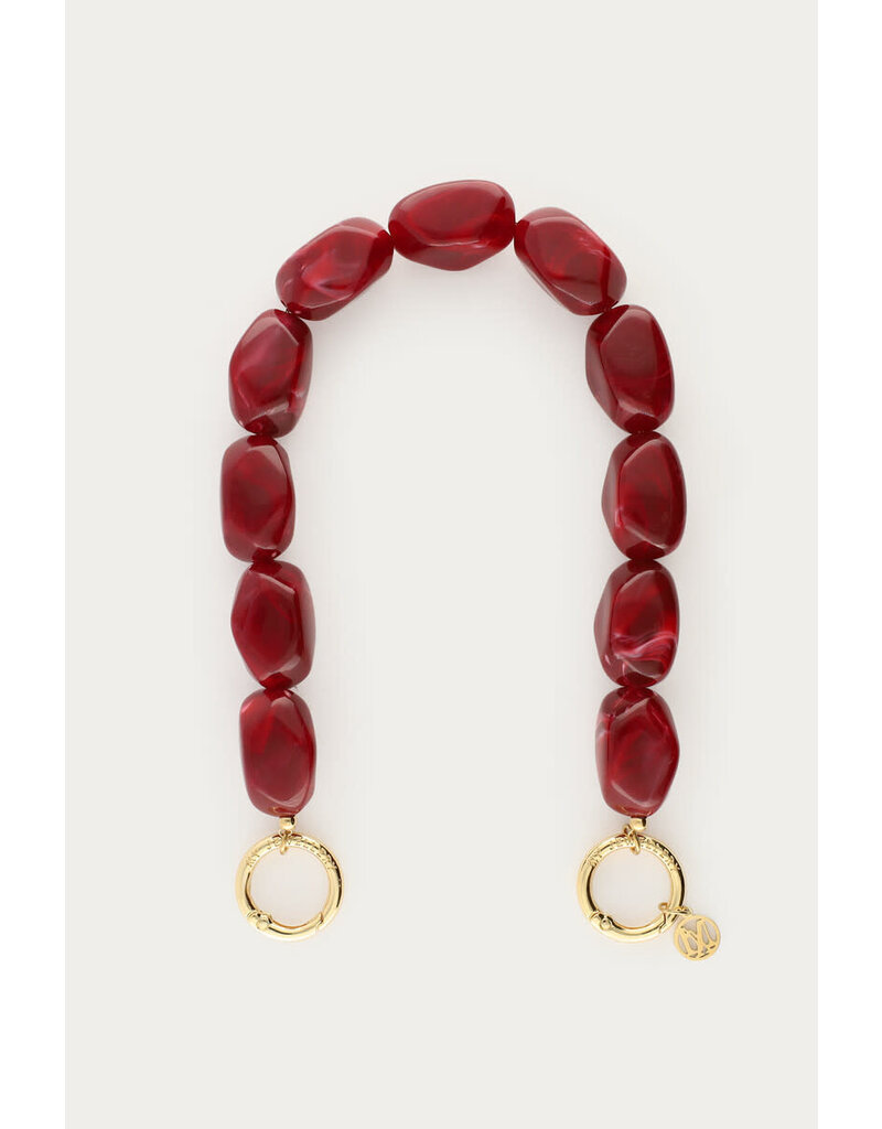My Jewellery MyJewellery - Burgundy telefoonkoord met statement kralen - €25.99