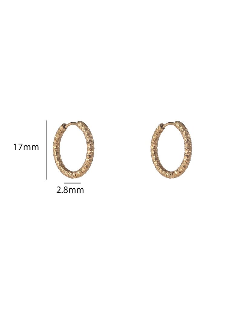 Go Dutch Label D&E - Hammered Hoop 17mm - goud