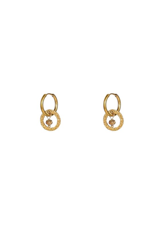 Go Dutch Label D&E - Double Round Bead Hoop  - coffee