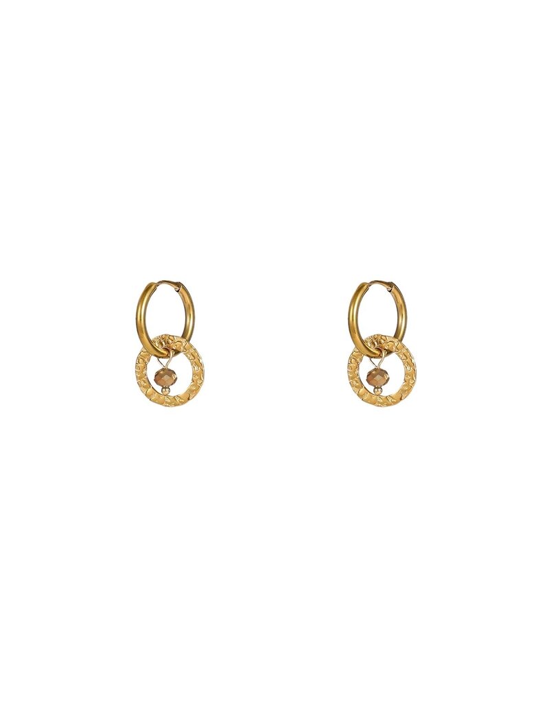 Go Dutch Label D&E - Double Round Bead Hoop  - coffee