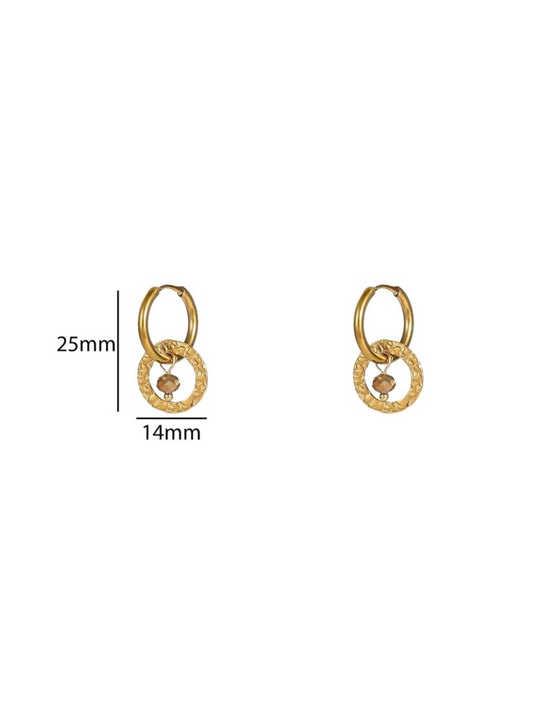 Go Dutch Label D&E - Double Round Bead Hoop  - coffee