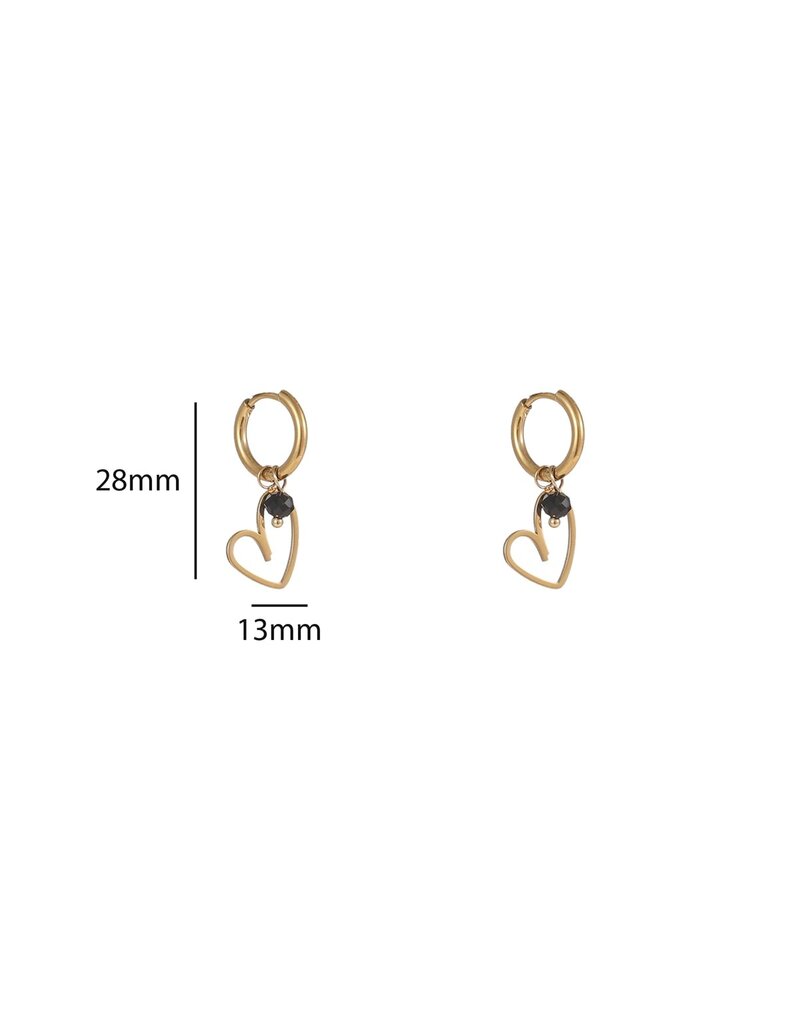 Go Dutch Label D&E - Open Heart Hoop - zwart