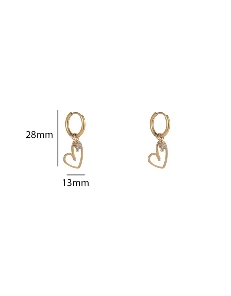 21Jewelz D&E - Open Heart Hoop - goud