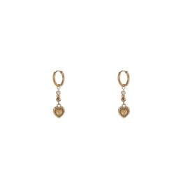 Go Dutch Label D&E - Long Heart Bead Hoop - goud