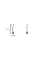 Go Dutch Label D&E - Long Heart Bead Hoop - goud