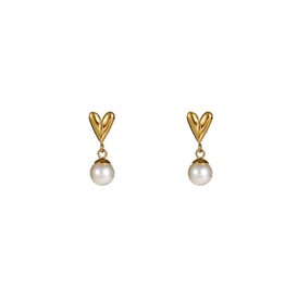 Go Dutch Label D&E - Pearly Heart Stud - goud