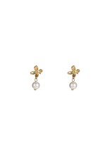 Go Dutch Label D&E - Pearly Flower Stud - goud