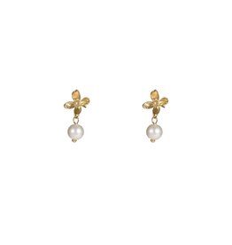 Go Dutch Label D&E - Pearly Flower Stud - goud