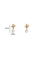 Go Dutch Label D&E - Pearly Flower Stud - goud