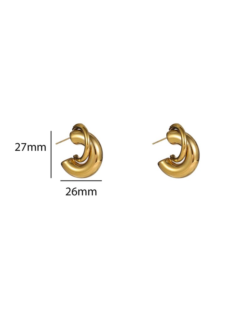 Go Dutch Label D&E - Small Double Hollow Hoop - goud