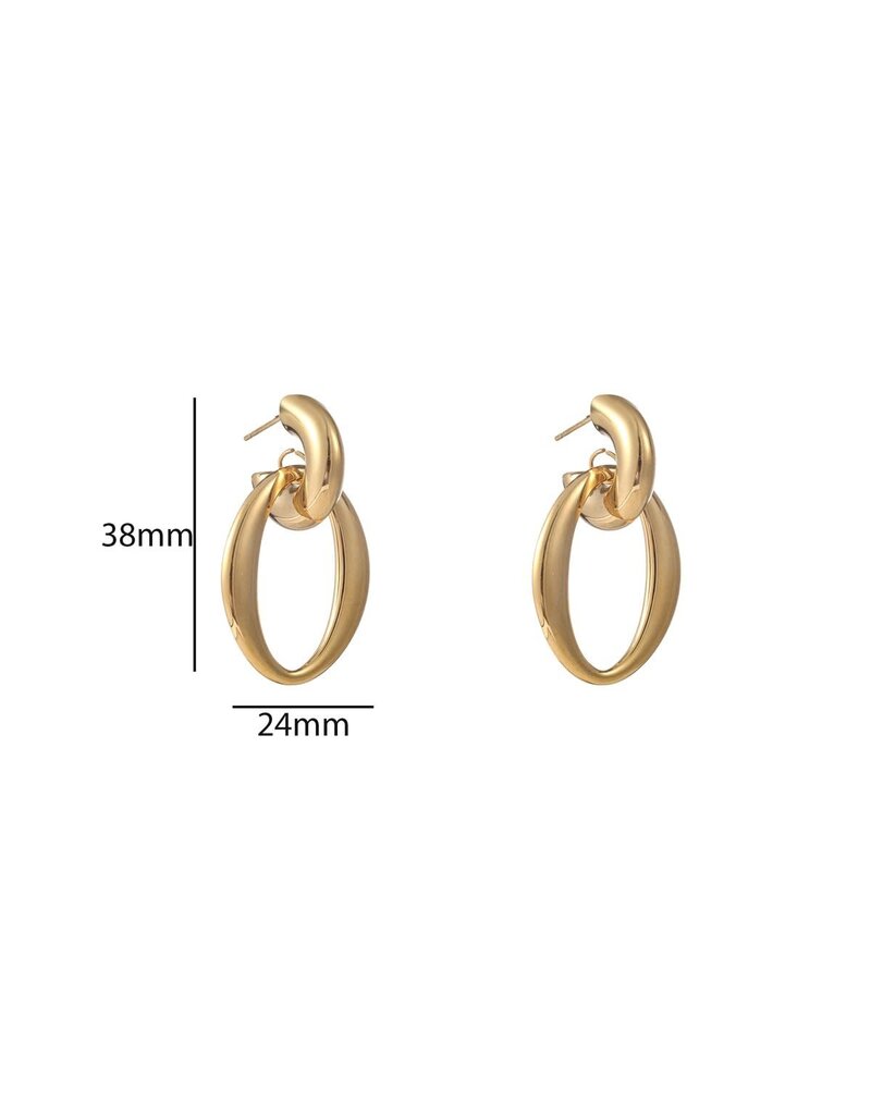Go Dutch Label D&E - Open Oval Hoop - goud