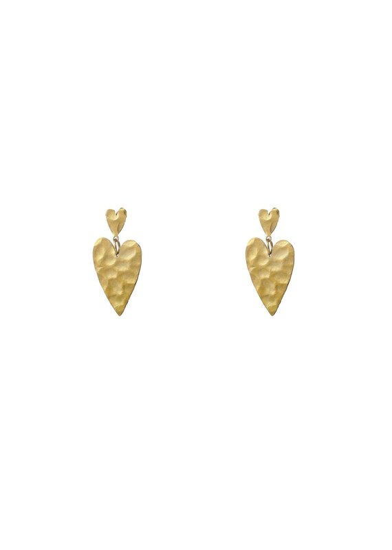 Go Dutch Label D&E - Wavy Hearts Dangle - goud