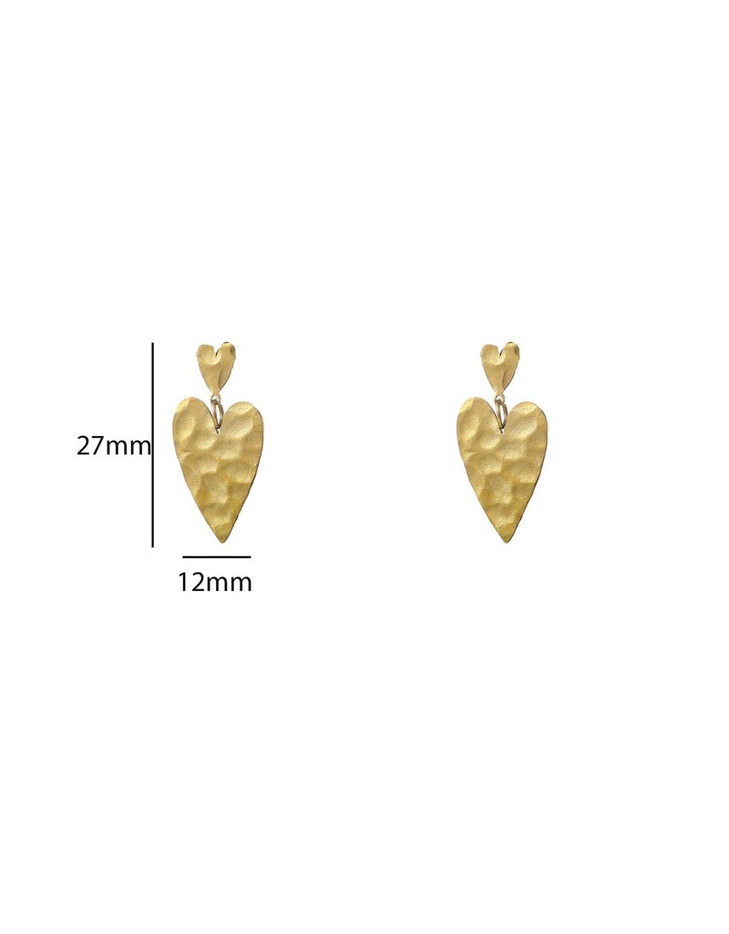 Go Dutch Label D&E - Wavy Hearts Dangle - goud