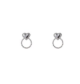 Go Dutch Label D&E - Heart Round Stud - zilver