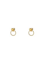D&E - Heart Round Stud - goud