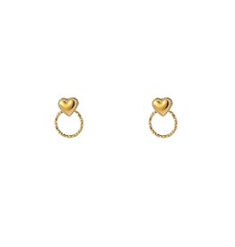 D&E - Heart Round Stud - goud