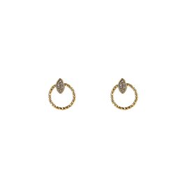 Go Dutch Label D&E - Sparkle Oval Round Stud - goud
